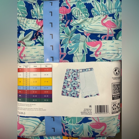 Flamingo Paradise Blue Swim Trunks - Picture 6 of 9